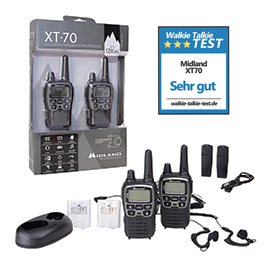 Midland XT70 Funkgerteset PMR+LPD inkl. MA21L Headset und Doppelstnder 1 Paar