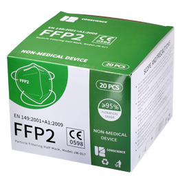 Mundschutz FFP2 Atemschutzmaske für Erwachsene EN149:2001+A1:2009 20er Packung Bild 5