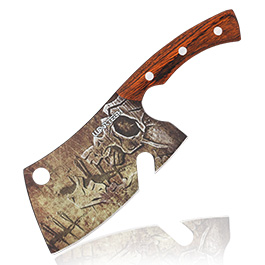 Wartech Jagd Messer mit Holzgriff inkl. Nylonscheide braun