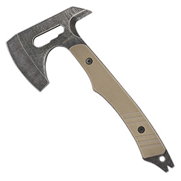 Wartech Wurf- und Survivalaxt stonewash inkl. Scheide schwarz/tan