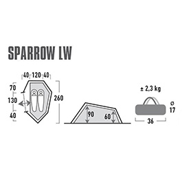 High Peak Zelt Sparrow 2 LW Leichtgewicht für max. 2 Personen grün/rot Bild 1 xxx: