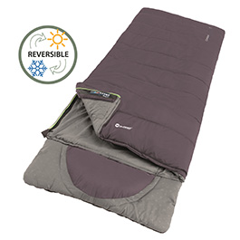 Outwell Deckenschlafsack Contour mit Kissen Deep Purple Rechtshnder