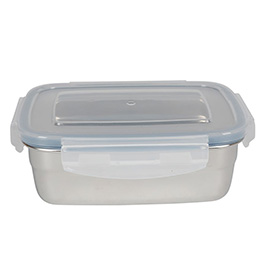 Edelstahl Lunchbox 850 ml silber/transparent