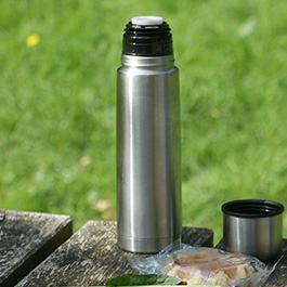 Isolierflasche 1 Liter Edelstahl inkl. Trinkbecher silber Bild 3