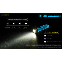 Nitecore LED-Schlüssellampe Tiki 300 Lumen Glow in the Dark transparent Bild 9