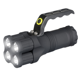 LED-Taschenlampe mit 4 leuchtstarken LED`s schwarz