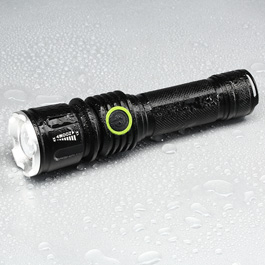 Bailong LED-Taschenlampe mit Zoom, Strobe schwarz Bild 2