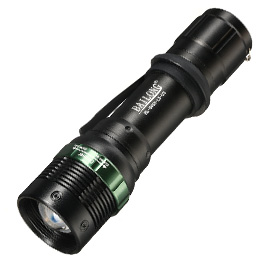 Bailong LED-Taschenlampe mit Zoom, Strobe und viel Zubehör schwarz