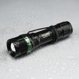 Bailong LED-Taschenlampe mit Zoom, Strobe und viel Zubehör schwarz Bild 2