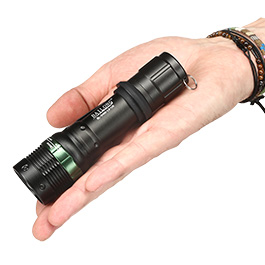 Bailong LED-Taschenlampe mit Zoom, Strobe und viel Zubehör schwarz Bild 3