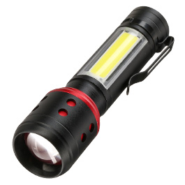 Barbaric LED-Taschenlampe mit Akku und Flutlicht schwarz