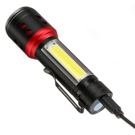 Barbaric LED-Taschenlampe mit Akku und Flutlicht schwarz Bild 4