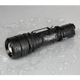 Bailong LED-Taschenlampe mit Zoom, Strobe, SOS schwarz Bild 2
