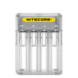 Nitecore Q4 Ladegerät für bis zu 4 Li-Ion Akkus transparent