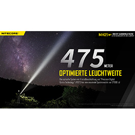 Nitecore LED-Taschenlampe MH25 V2 1300 Lumen inkl. Akku und Nylonholster schwarz Bild 2