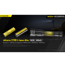 Nitecore LED-Taschenlampe MH25 V2 1300 Lumen inkl. Akku und Nylonholster schwarz Bild 7
