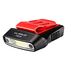 Klarus LED Cliplampe HC3 mit Sensor 100 ANSI Lumen schwarz/rot