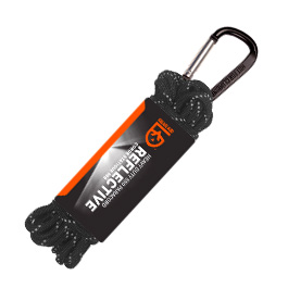 Gear Aid 550 Fallschirmleine Reflective 9 Meter mit Karabiner schwarz