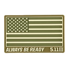 3D Rubber Patch mit Klettflche USA Flag coyote