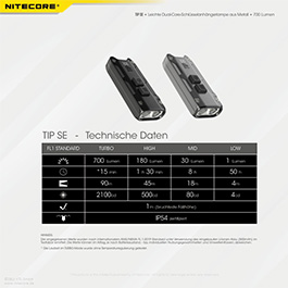 Nitecore LED-Schlüssellampe TIP SE 700 Lumen USB grau Bild 11