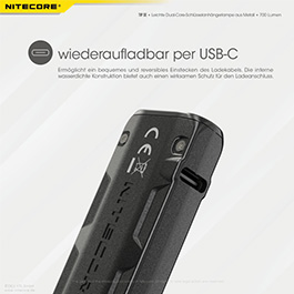 Nitecore LED-Schlüssellampe TIP SE 700 Lumen USB grau Bild 4