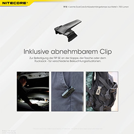 Nitecore LED-Schlüssellampe TIP SE 700 Lumen USB grau Bild 7