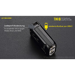 Nitecore LED-Schlüssellampe TINI 2 500 Lumen USB grau Bild 6