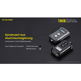 Nitecore LED-Schlüssellampe TINI 2 500 Lumen USB grau Bild 8