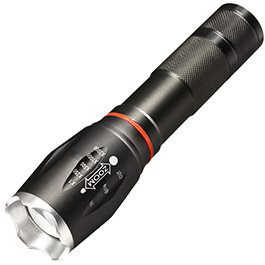 LED-Taschenlampe CQB mit Zoom Aluminium schwarz