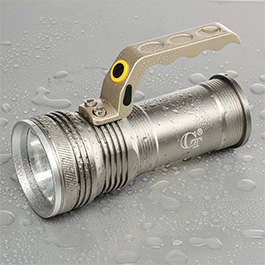 LED-Taschenlampe COB Aluminium 8000 Lumen inkl. Akku und USB-Lader silber Bild 2