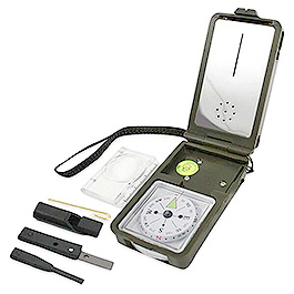 Fosco Multifunktionstool 10 in 1 oliv Thermometer, Hygrometer, LED Licht, Feuerstein...