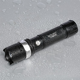 Bailong LED-Taschenlampe mit Zoom, Strobe schwarz inkl. Akku und Ladegerät Bild 2
