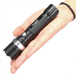 Bailong LED-Taschenlampe mit Zoom, Strobe schwarz inkl. Akku und Ladegerät Bild 3
