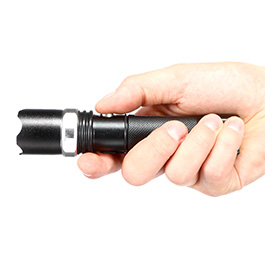 Bailong LED-Taschenlampe mit Zoom, Strobe schwarz inkl. Akku und Ladegerät Bild 8
