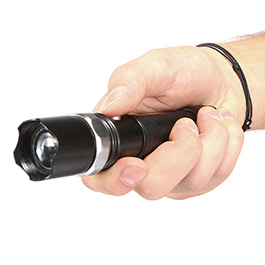 Bailong LED-Taschenlampe mit Zoom, Strobe schwarz inkl. Akku und Ladegerät Bild 9