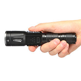Bailong LED-Taschenlampe Tactical schwarz inkl. Kabelschalter, Akku und Ladegerät Bild 7