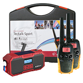 Albrecht Notfallset PMR-Basic 3 tlg. 2 x Tactalk Sport Funkgert inkl. Transportkoffer und DR 112 DAB+ Outdoor-Kurbelradio