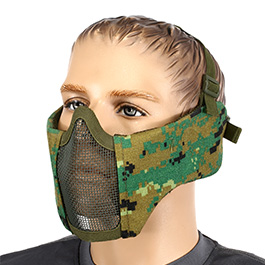 Nuprol Mesh Mask V5 Gittermaske Lower Face Shield mit Ohrabdeckung Digital Woodland