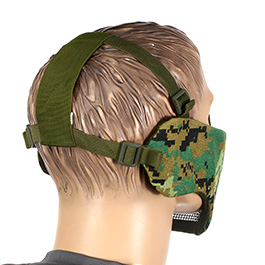 Nuprol Mesh Mask V5 Gittermaske Lower Face Shield mit Ohrabdeckung Digital Woodland Bild 2