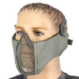 Nuprol Mesh Mask V5 Gittermaske Lower Face Shield mit Ohrabdeckung Ranger Green