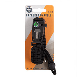 Campfire Survival Paracord Armband mit 5 Funktionen schwarz Bild 1 xxx: