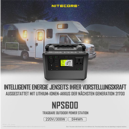 Nitecore Mobile Power Station NPS600 tragbarer Stromspeicher 165000 mAh schwarz Bild 1 xxx: