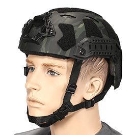 Nuprol Airsoft Helm FAST Railed SF Air mit NVG Mount Black MC-Camo