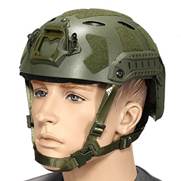 Nuprol Airsoft Helm FAST Railed SF Air mit NVG Mount oliv