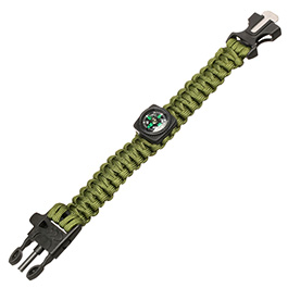 Survival Armband mit 5 Funktionen oliv Bild 1 xxx: