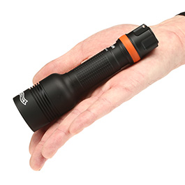Walther LED Taschenlampe HFC1r 1000 Lumen mit Rotlicht schwarz inkl. Handschlaufe, Gürteltasche und Gürtelclip Bild 3