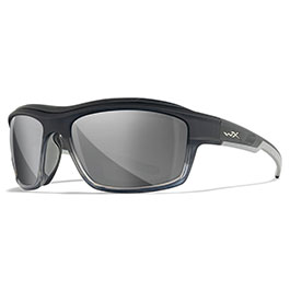 Wiley X Brille Ozon dunkelgrau/grau Glser Silver Flash verspiegelt inkl. Brillenetui und Click A.I.R Dichtung