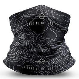 Pentagon Multifunktionstuch Skiron Topographic Map schwarz