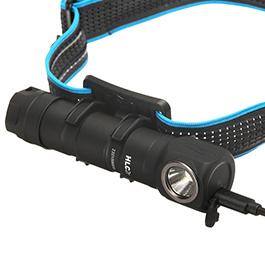 Walther LED-Stirnlampe HLC2r 1000 Lumen mit Rotlicht schwarz inkl. MOLLE-Clip Bild 7