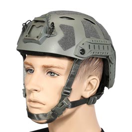 Nuprol Airsoft Helm FAST Railed SF Air mit NVG Mount grau